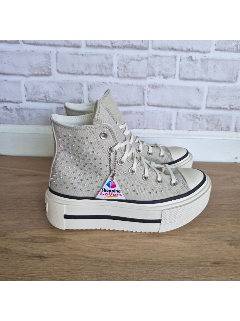 ⭐Converse Chuck Lift Double Stack Beading Sz 4.5 Mens shoes Sneaker Gray A19339C